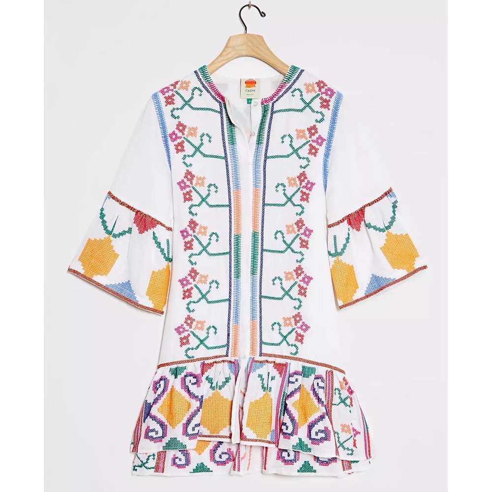 NWT FARM RIO Jimena Embroidered Mini Dress - Picture 5 of 9
